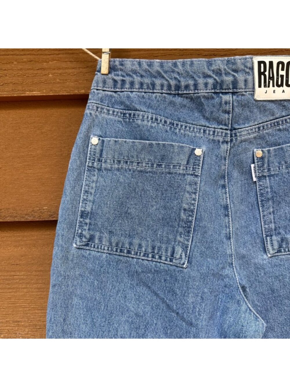 Ragged Jeans High-Waist Blue Denim Pants With Zipper Front Size 28 - Picture 12 of 13